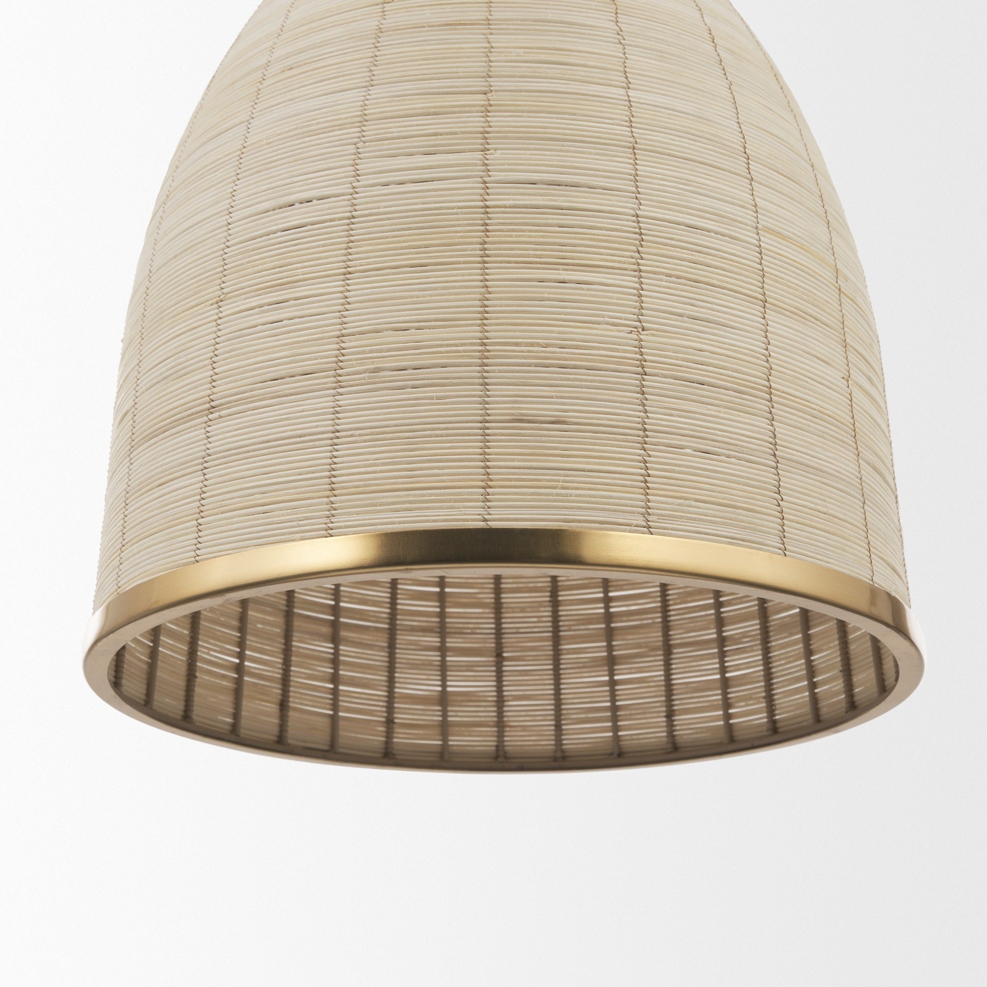 Saliha Cane w/ Brass Metal Pendant Light - Dekor Butik