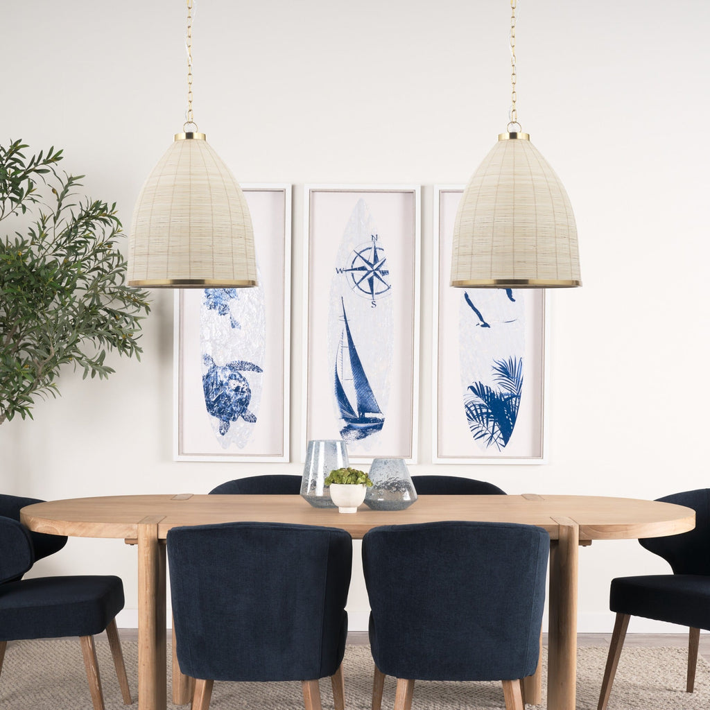 Saliha Cane w/ Brass Metal Pendant Light - Dekor Butik