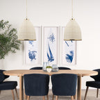 Saliha Cane w/ Brass Metal Pendant Light - Dekor Butik