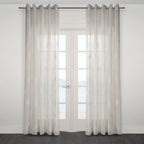CurtainsSan Tropez Embroidered Floral Sheer Grommet Curtain 80" x 95" - Dekor Butik