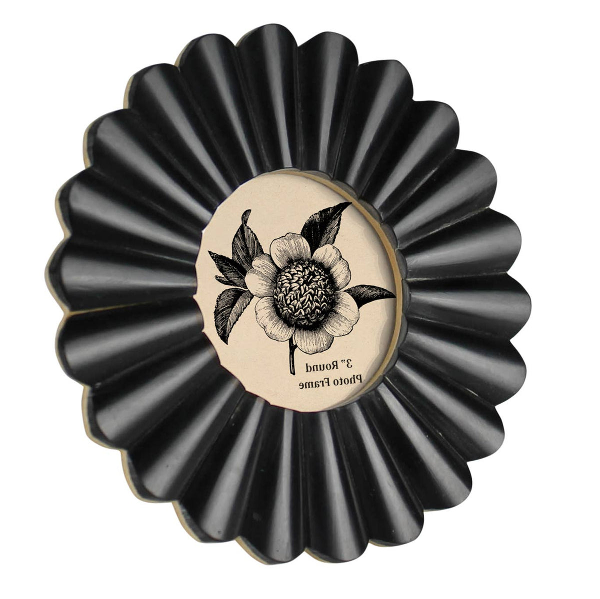 DecorScalloped Round Frame, Black - 3” - Dekor Butik