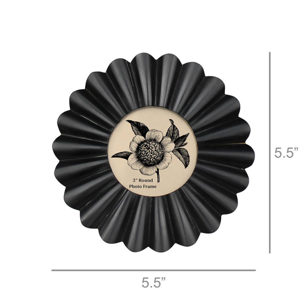 DecorScalloped Round Frame, Black - 3” - Dekor Butik