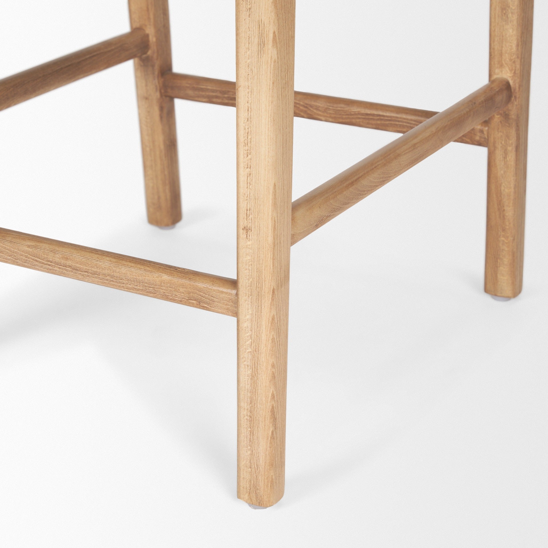 Shane Brown Wood w/ Woven Brown Leather Counter Stool - Dekor Butik