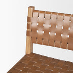 Shane Brown Wood w/ Woven Brown Leather Counter Stool - Dekor Butik