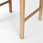 Shane Brown Wood w/ Woven Brown Leather Dining Armchair - Dekor Butik