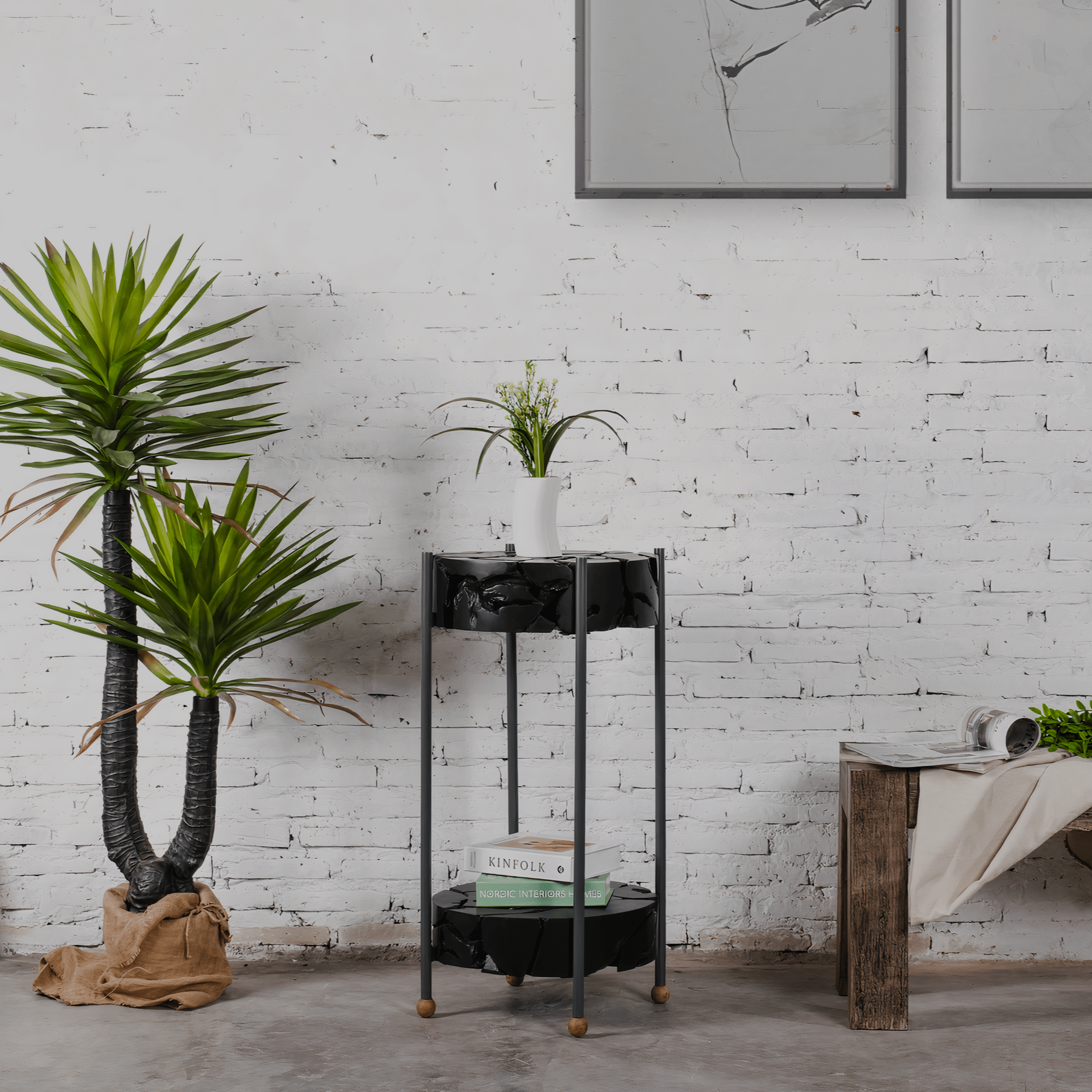 End and Side TablesSienna Solid Teak Side Table, Black - Dekor Butik