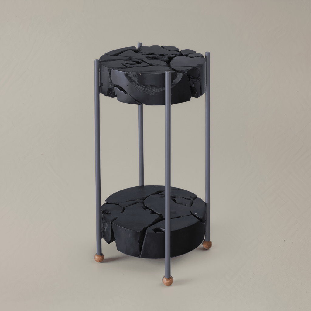 End and Side TablesSienna Solid Teak Side Table, Black - Dekor Butik