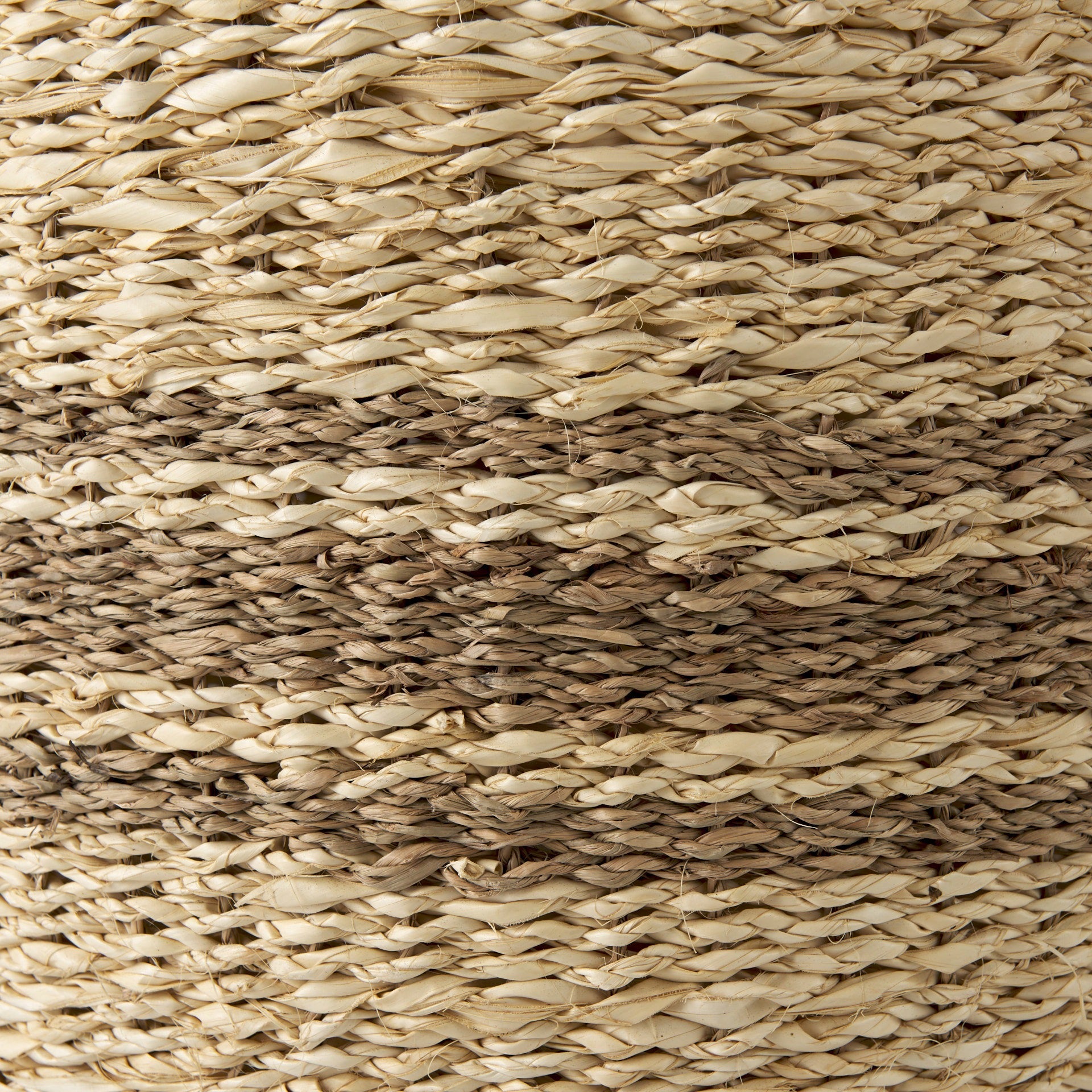Sivannah 19.7L x 19.7W x 23.6H (Set of 3) Light Brown and Medium Brown Striped Seagrass Round Basket - Dekor Butik