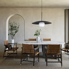 SLATE Mid - Century Modern Wide Dome Pendant Light for Kitchen Island & Dining Table - Dekor Butik