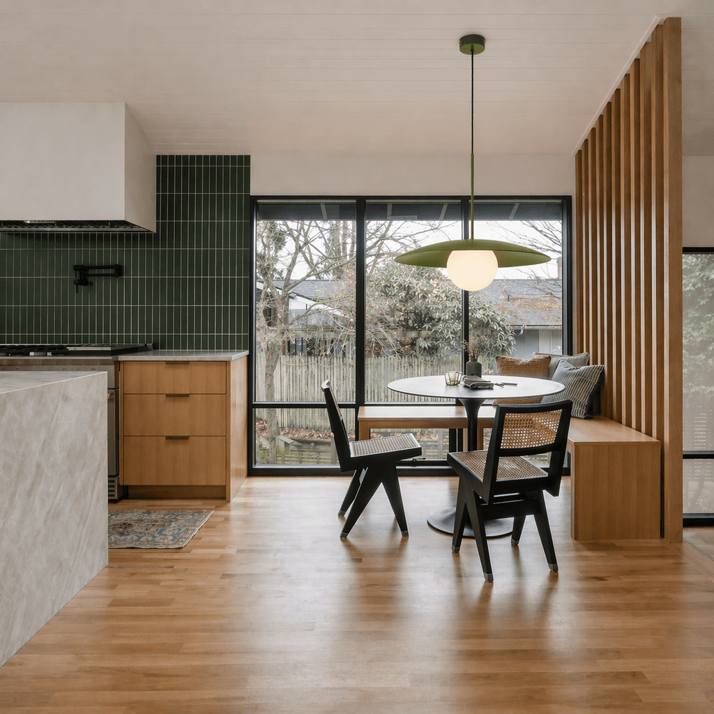 SLATE Mid - Century Modern Wide Dome Pendant Light for Kitchen Island & Dining Table - Dekor Butik