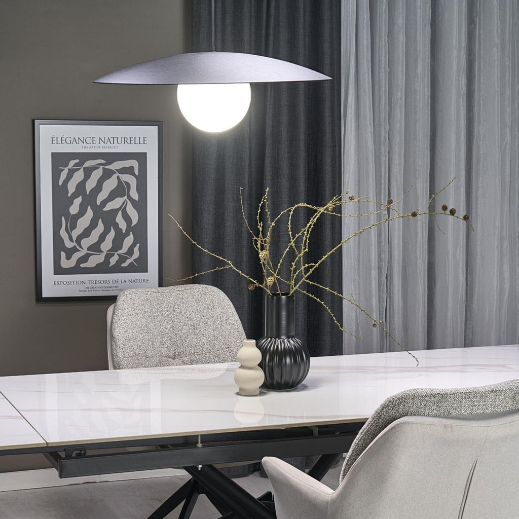 SLATE Mid - Century Modern Wide Dome Pendant Light for Kitchen Island & Dining Table - Dekor Butik