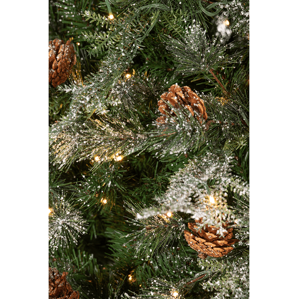 DecorSnowed Pine Christmas Tree With Cones & Led Lights - Dekor Butik