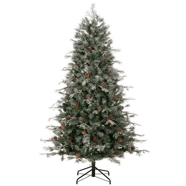 DecorSnowed Pine Christmas Tree With Cones & Led Lights - Dekor Butik