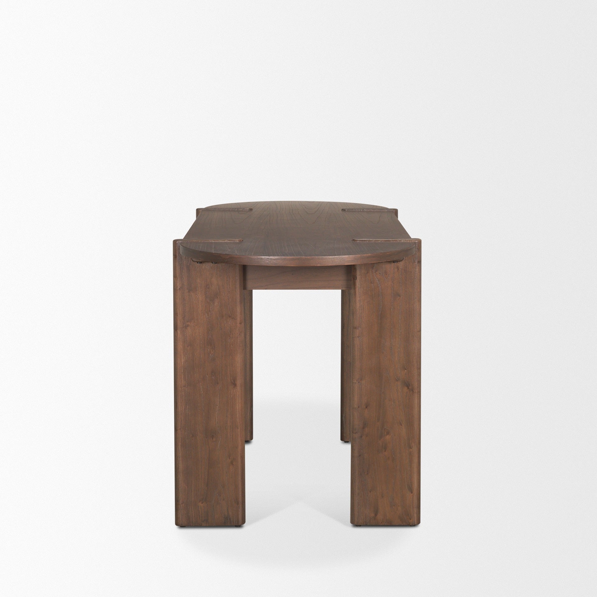 Sohan Dark Brown Elm Wood Oblong Desk - Dekor Butik