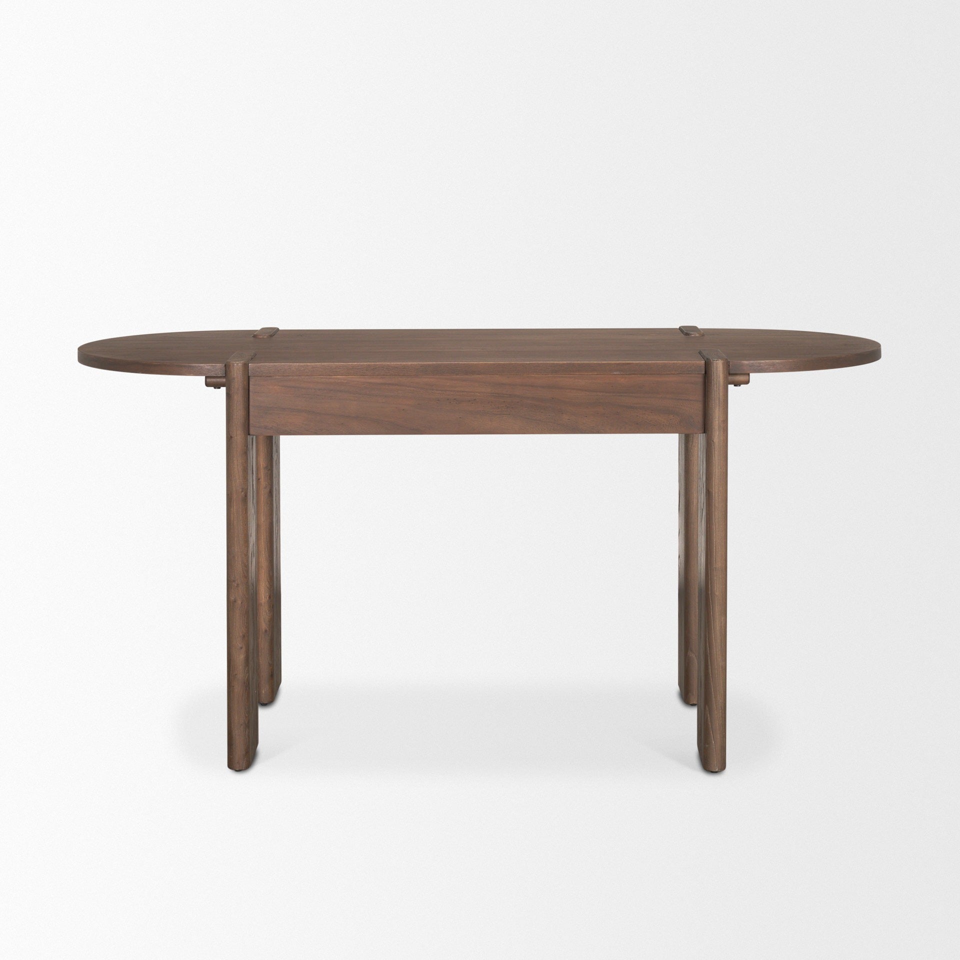 Sohan Dark Brown Elm Wood Oblong Desk - Dekor Butik