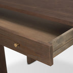 Sohan Dark Brown Elm Wood Oblong Desk - Dekor Butik