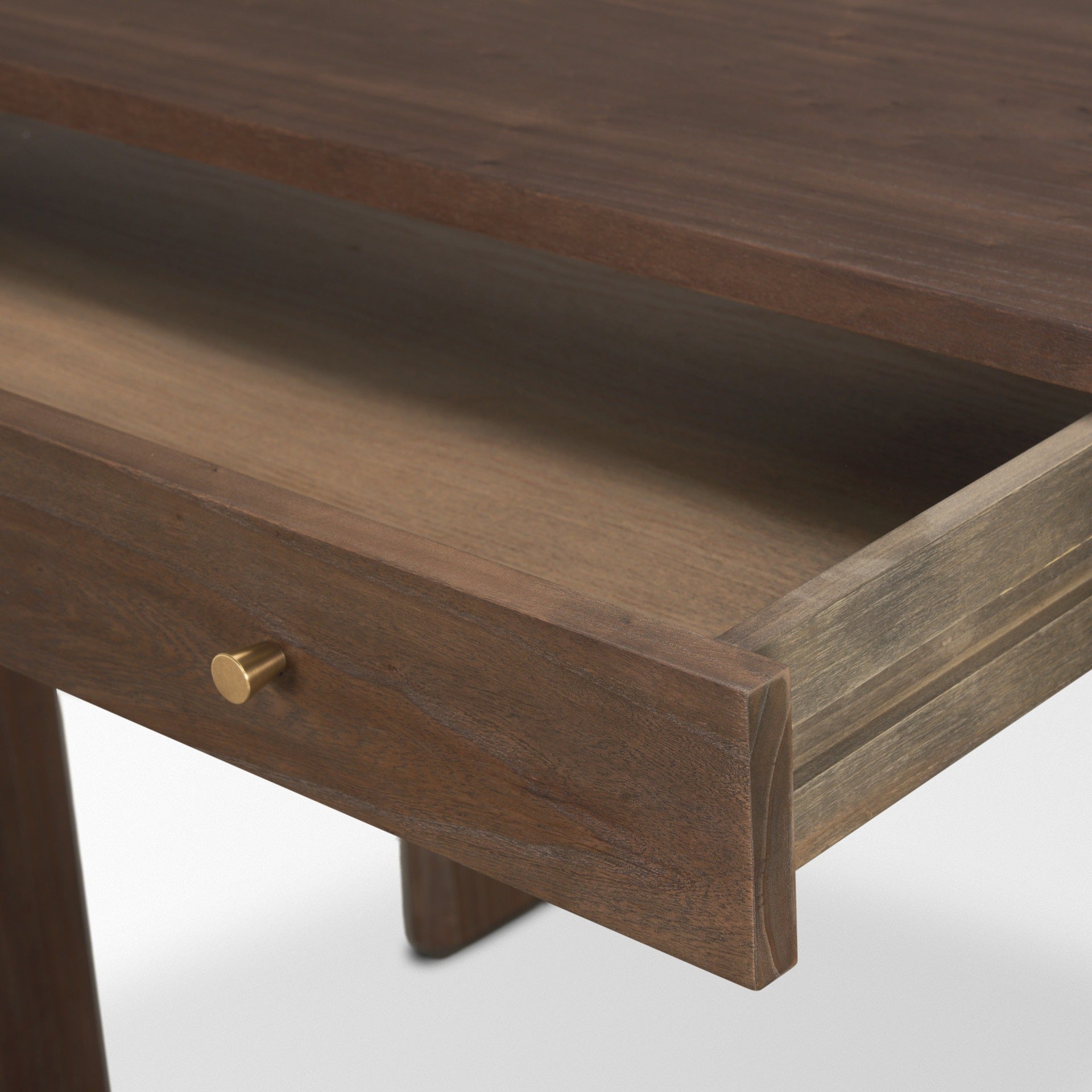Sohan Dark Brown Elm Wood Oblong Desk - Dekor Butik