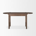 Sohan Dark Brown Elm Wood Oblong Desk - Dekor Butik