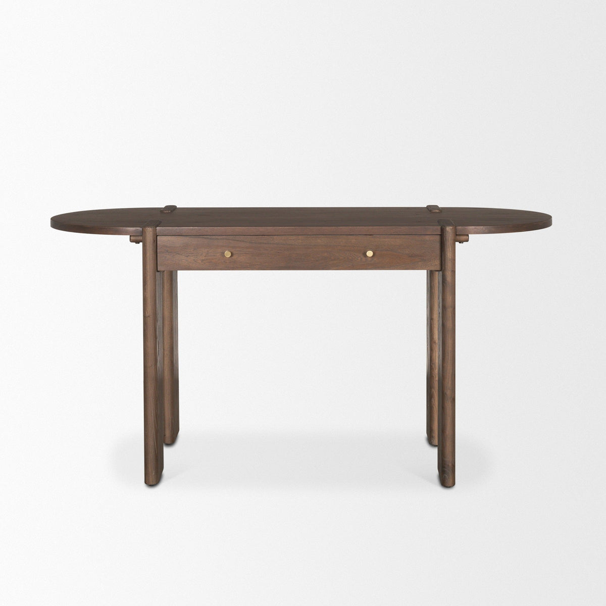 Sohan Dark Brown Elm Wood Oblong Desk - Dekor Butik