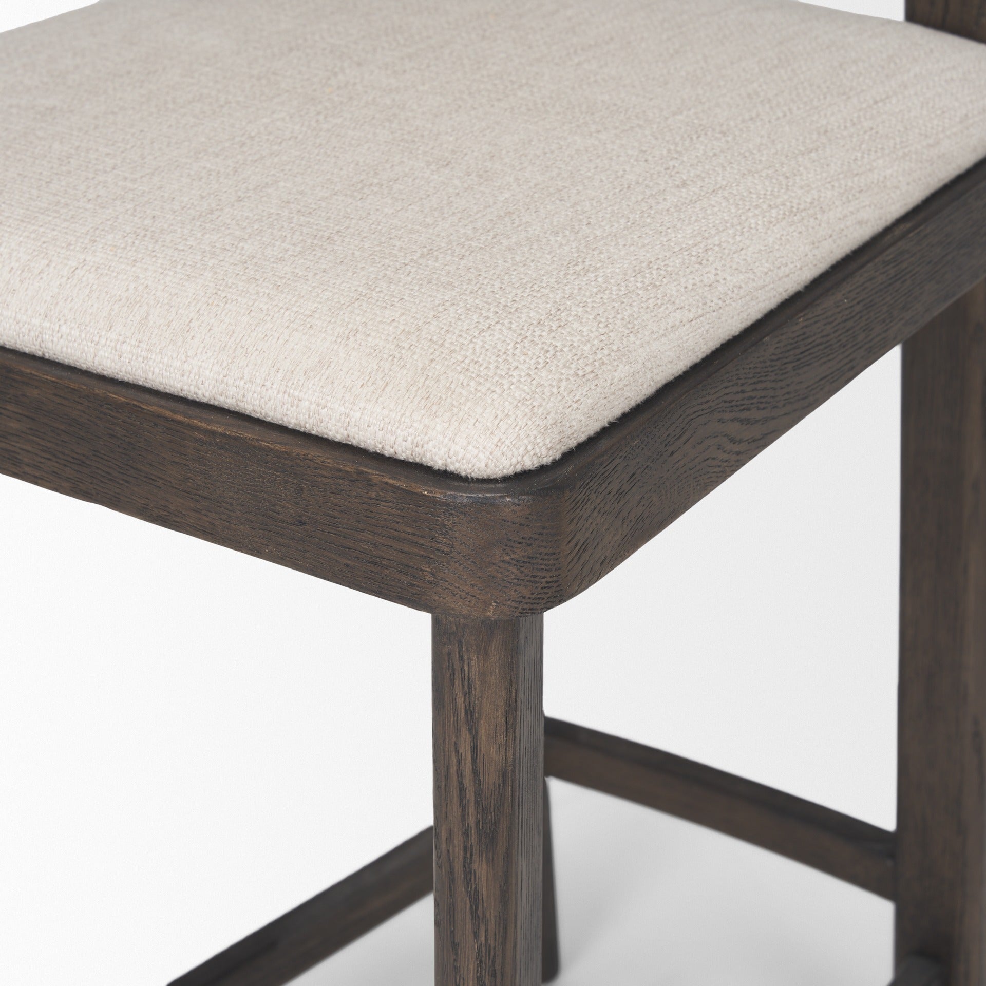 Soren Dark Brown Wood w/ Oatmeal Fabric Counter Stool - Dekor Butik