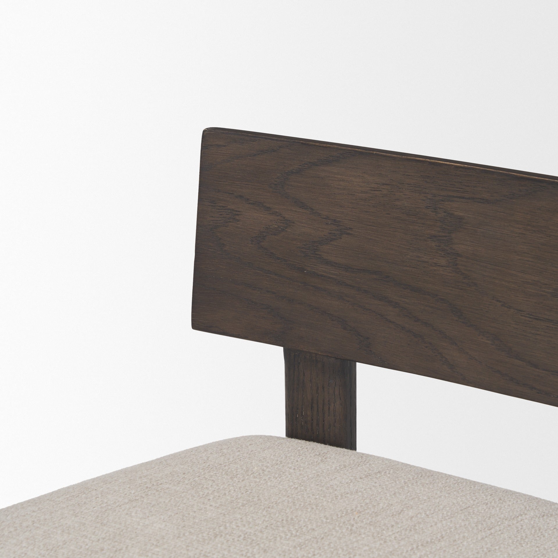 Soren Dark Brown Wood w/ Oatmeal Fabric Counter Stool - Dekor Butik