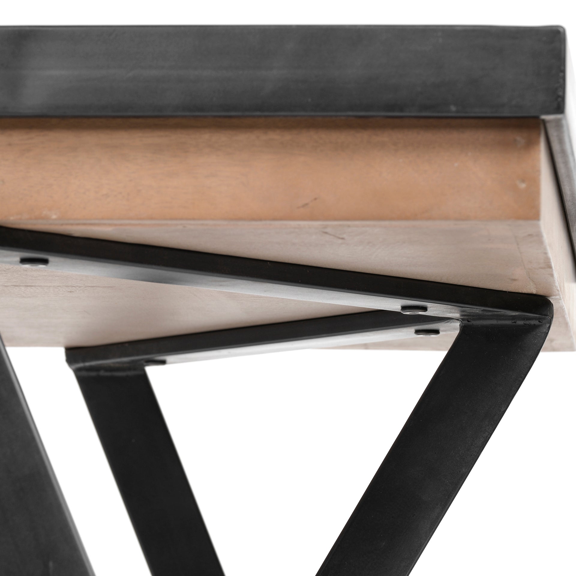 Steinbeck Light Brown Wooden Iron Frame Office Desk - Dekor Butik