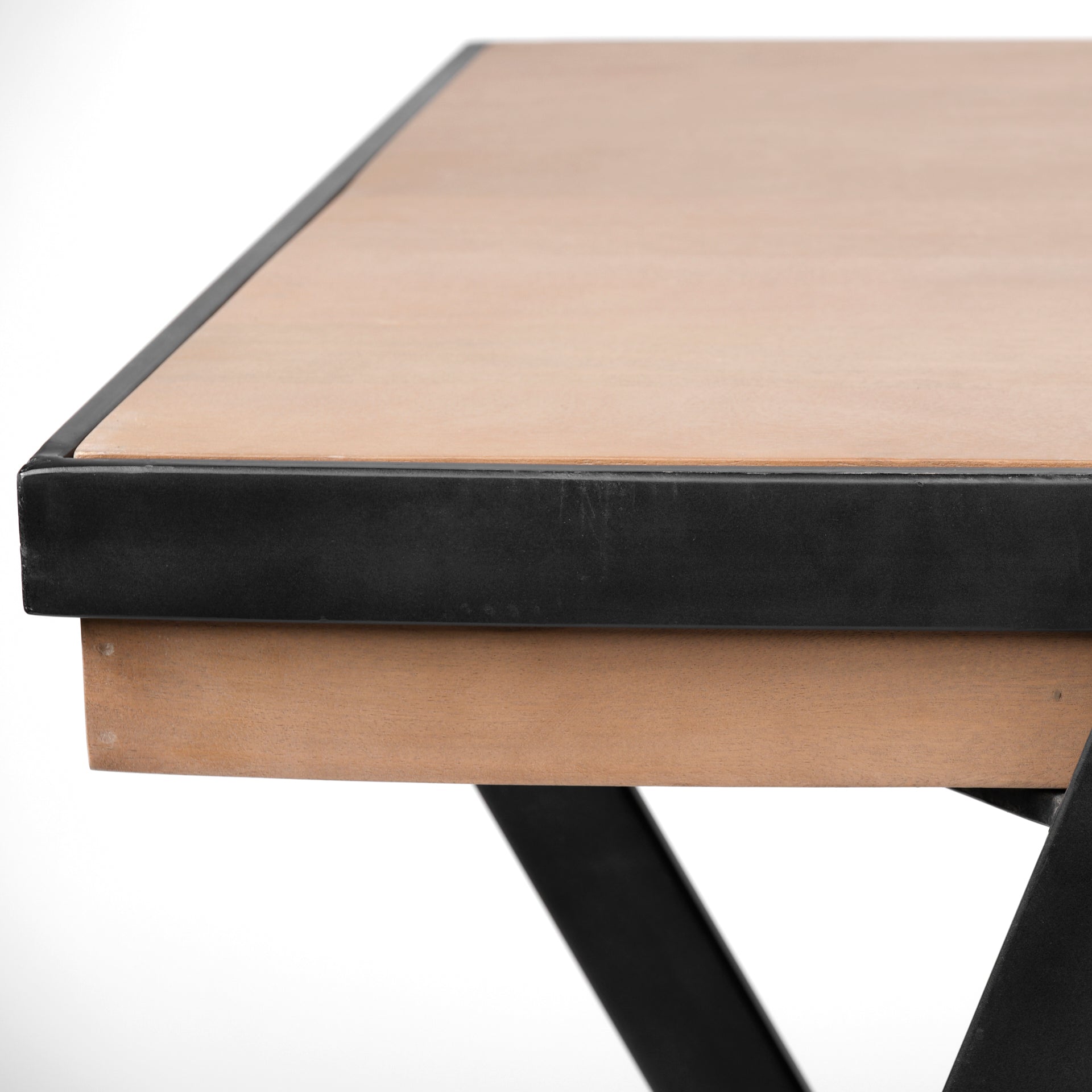 Steinbeck Light Brown Wooden Iron Frame Office Desk - Dekor Butik