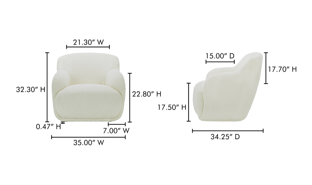Stevie Lounge Chair - Cream - Dekor Butik
