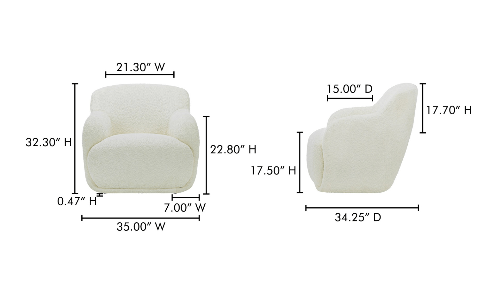 Stevie Lounge Chair - Cream - Dekor Butik