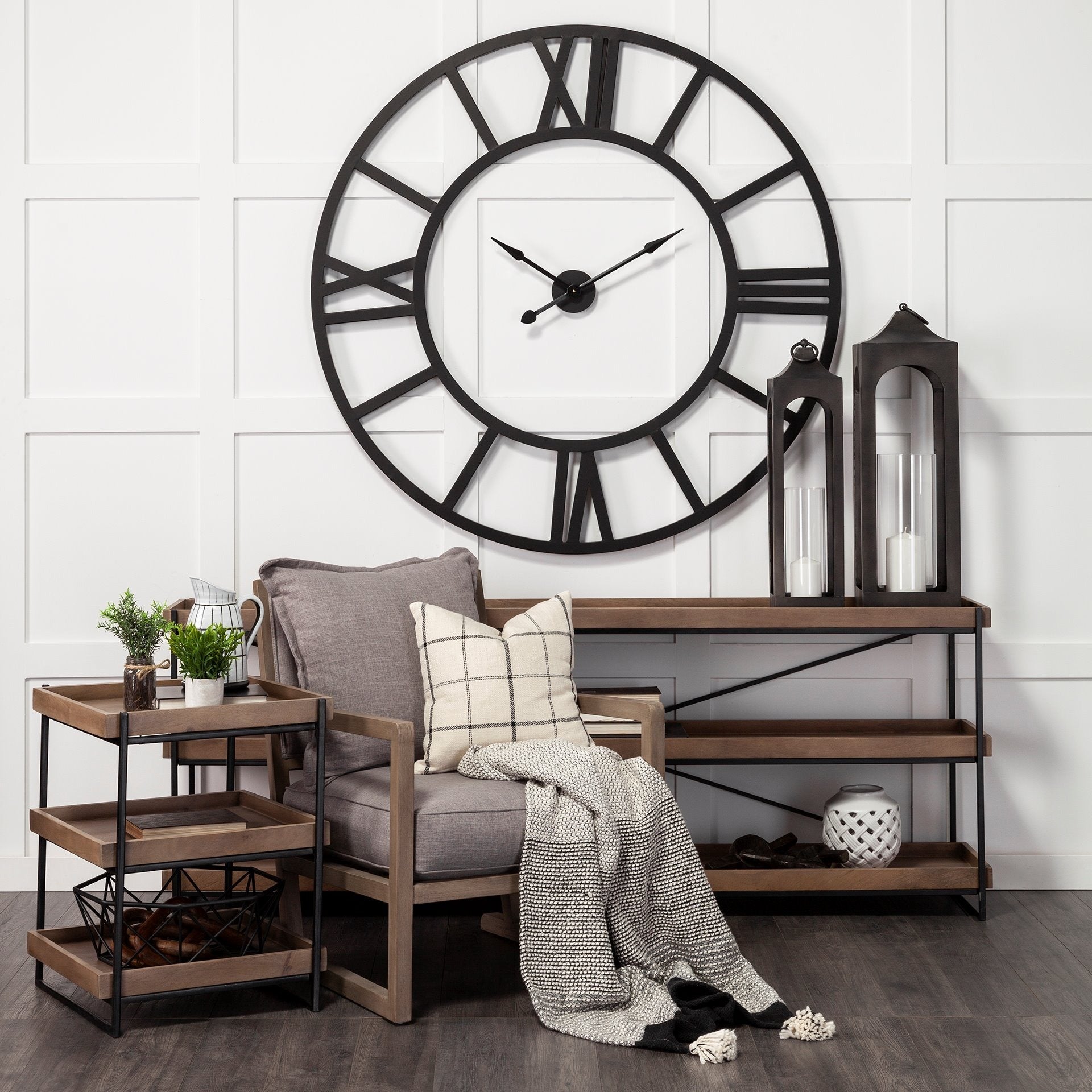 Stoke Round Giant Oversized Industrial Wall Clock - 3 Sizes - Dekor Butik