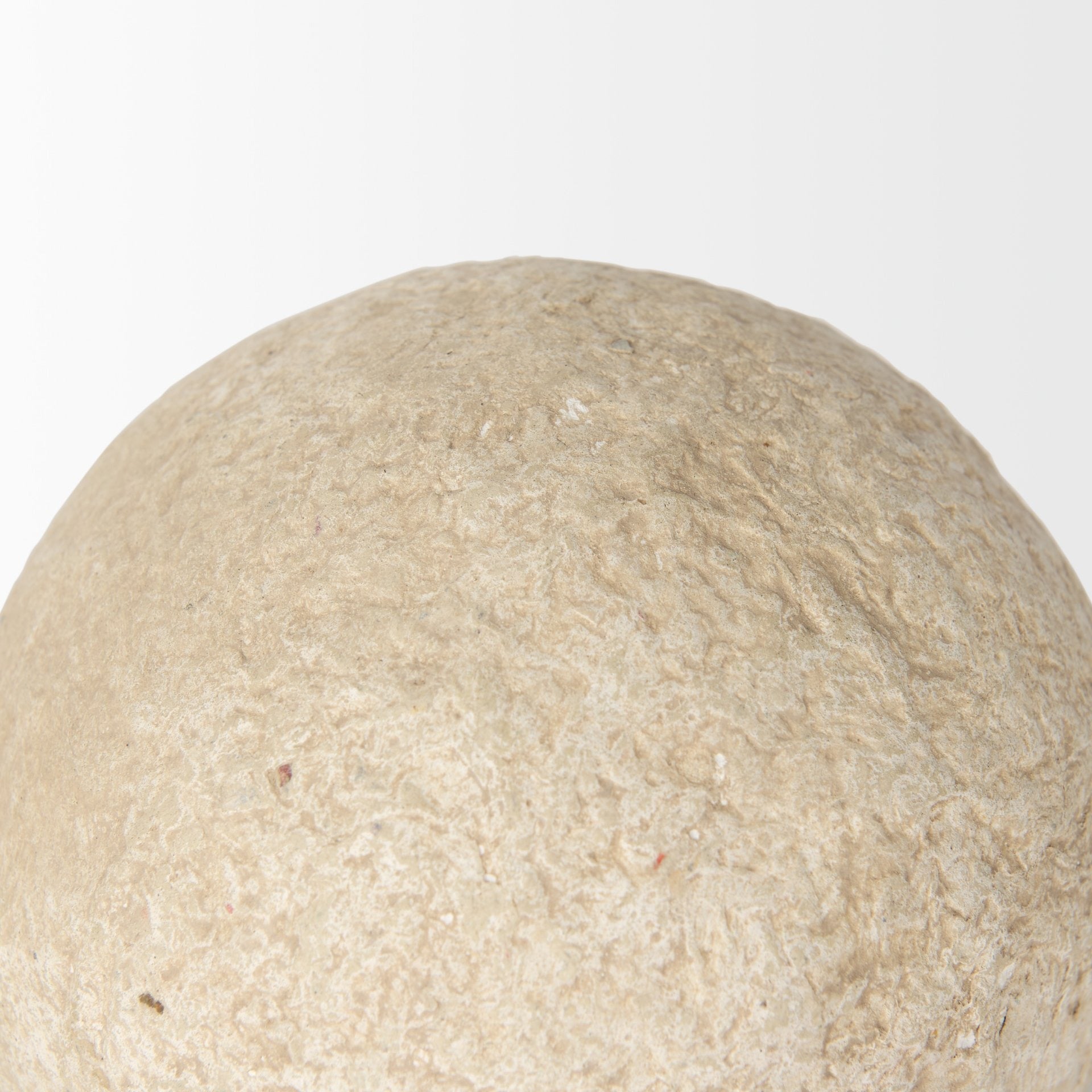 Sunita Set of 3 Beige Paper Mache Orbs - Dekor Butik
