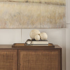 Sunita Set of 3 Beige Paper Mache Orbs - Dekor Butik