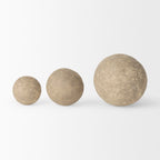 Sunita Set of 3 Gray Paper Mache Orbs - Dekor Butik
