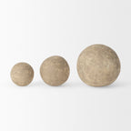 Sunita Set of 3 Gray Paper Mache Orbs - Dekor Butik