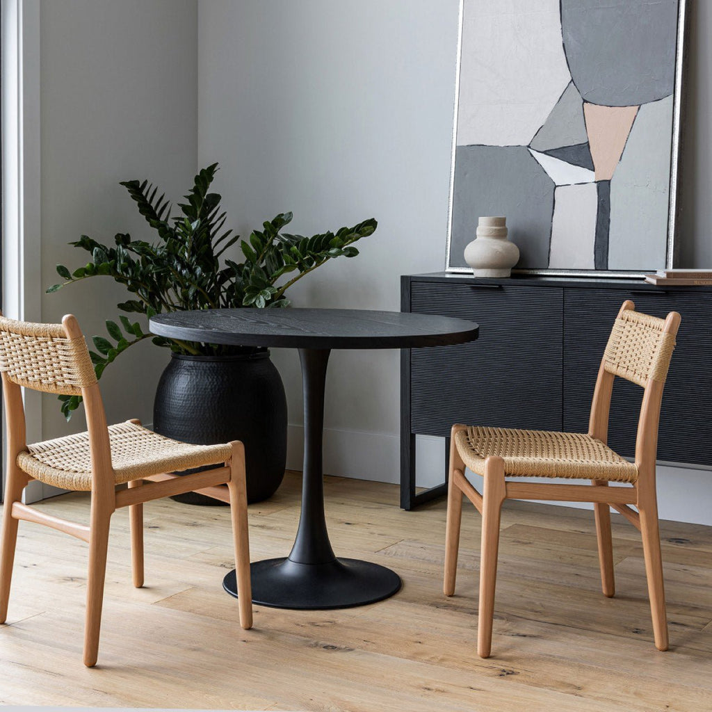 baseSurface Pedestal Dining Table - Black - Dekor Butik