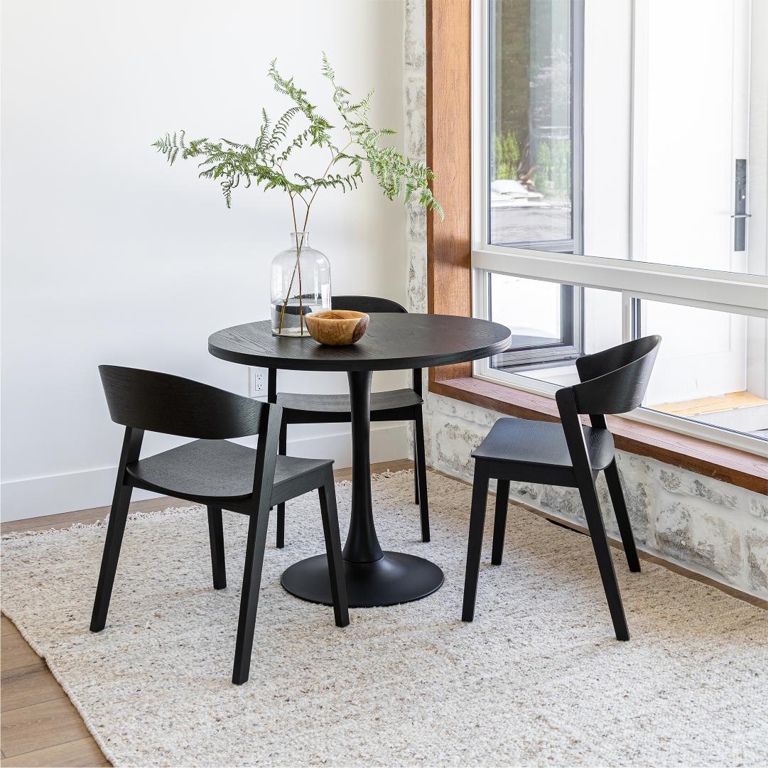 baseSurface Pedestal Dining Table - Black - Dekor Butik
