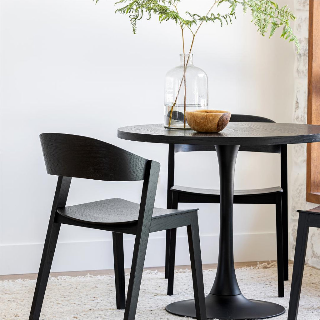 baseSurface Pedestal Dining Table - Black - Dekor Butik