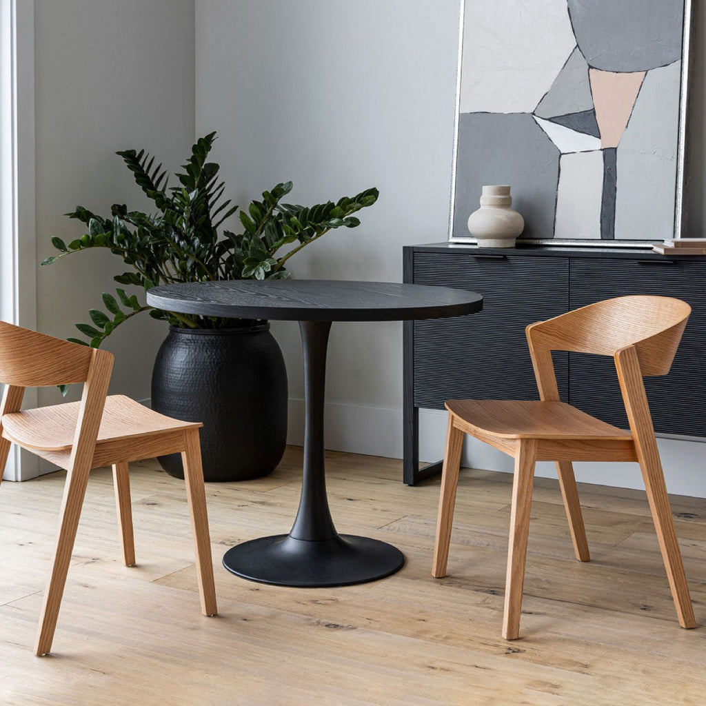 baseSurface Pedestal Dining Table - Black - Dekor Butik