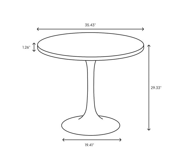 baseSurface Pedestal Dining Table - Black - Dekor Butik