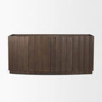Swanson Dark Brown Wooden Scalloped Sideboard - Dekor Butik