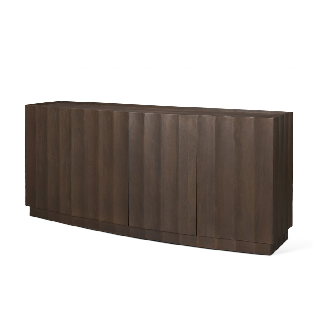 Swanson Dark Brown Wooden Scalloped Sideboard - Dekor Butik