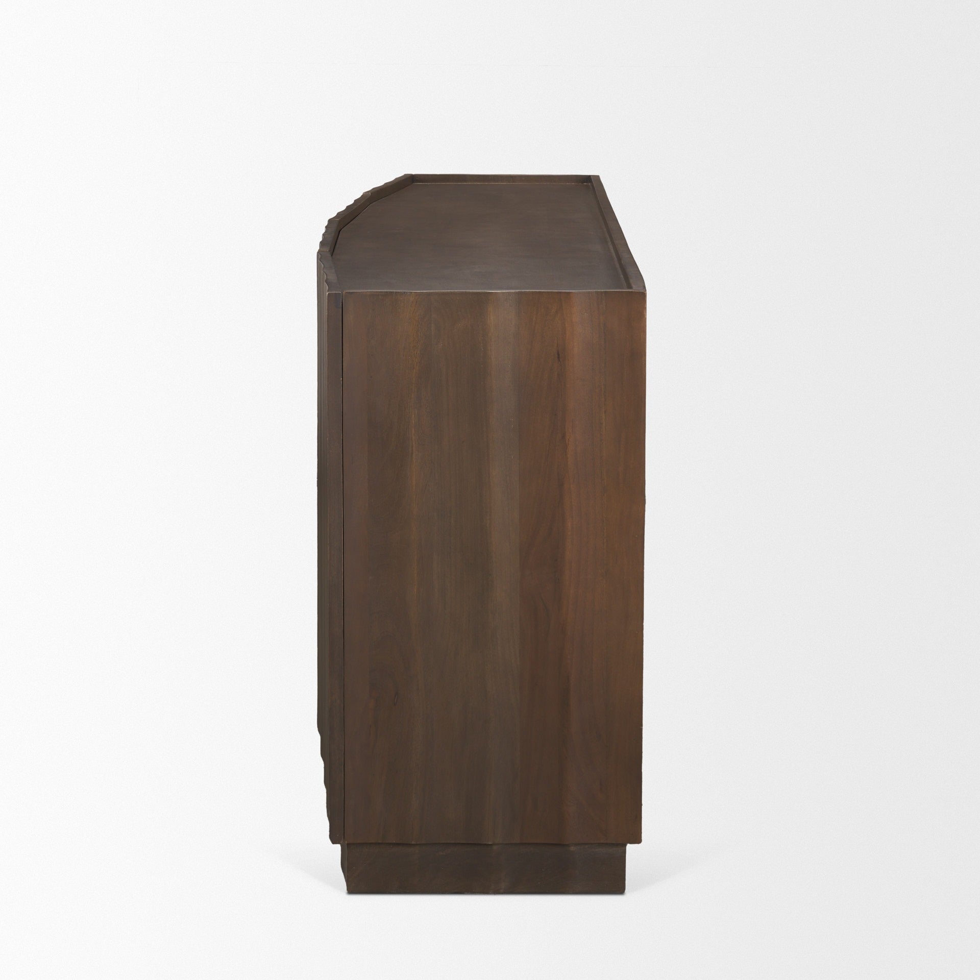 Swanson Dark Brown Wooden Scalloped Sideboard - Dekor Butik