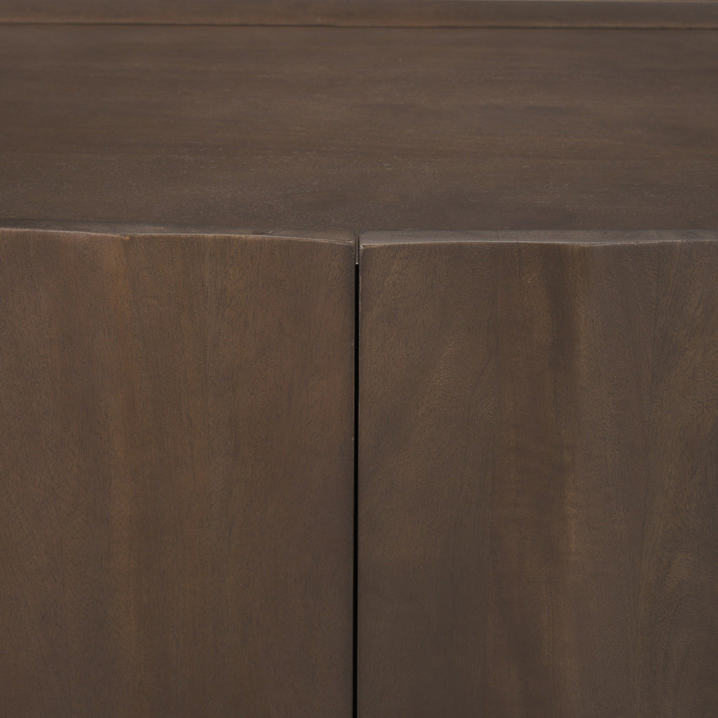 Swanson Dark Brown Wooden Scalloped Sideboard - Dekor Butik