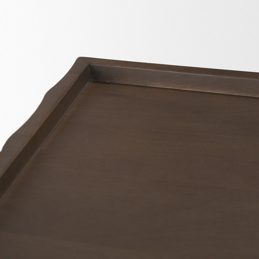 Swanson Dark Brown Wooden Scalloped Sideboard - Dekor Butik