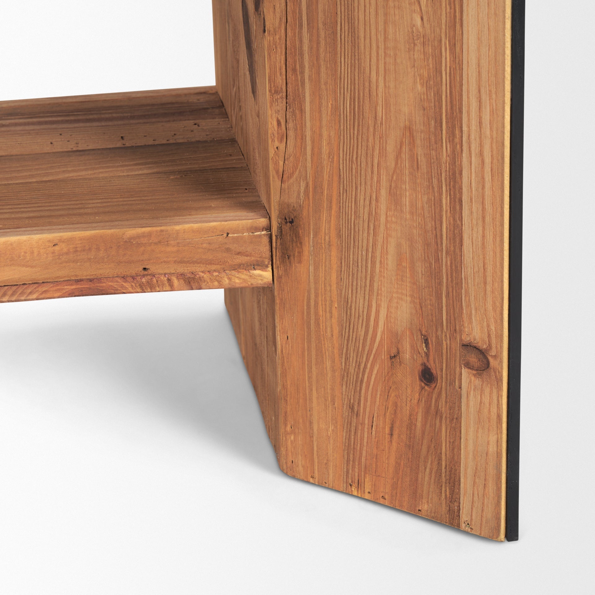 Tabor Waterfall Media Console – Natural Wood with Black Oak Accent - Dekor Butik