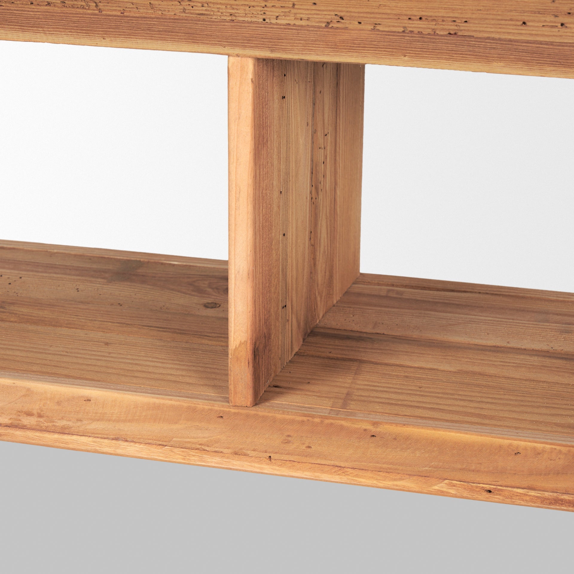 Tabor Waterfall Media Console – Natural Wood with Black Oak Accent - Dekor Butik