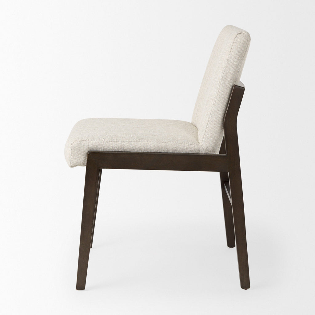 Tahoe Cream Fabric and Black - Brown Wood Dining Chair - Dekor Butik