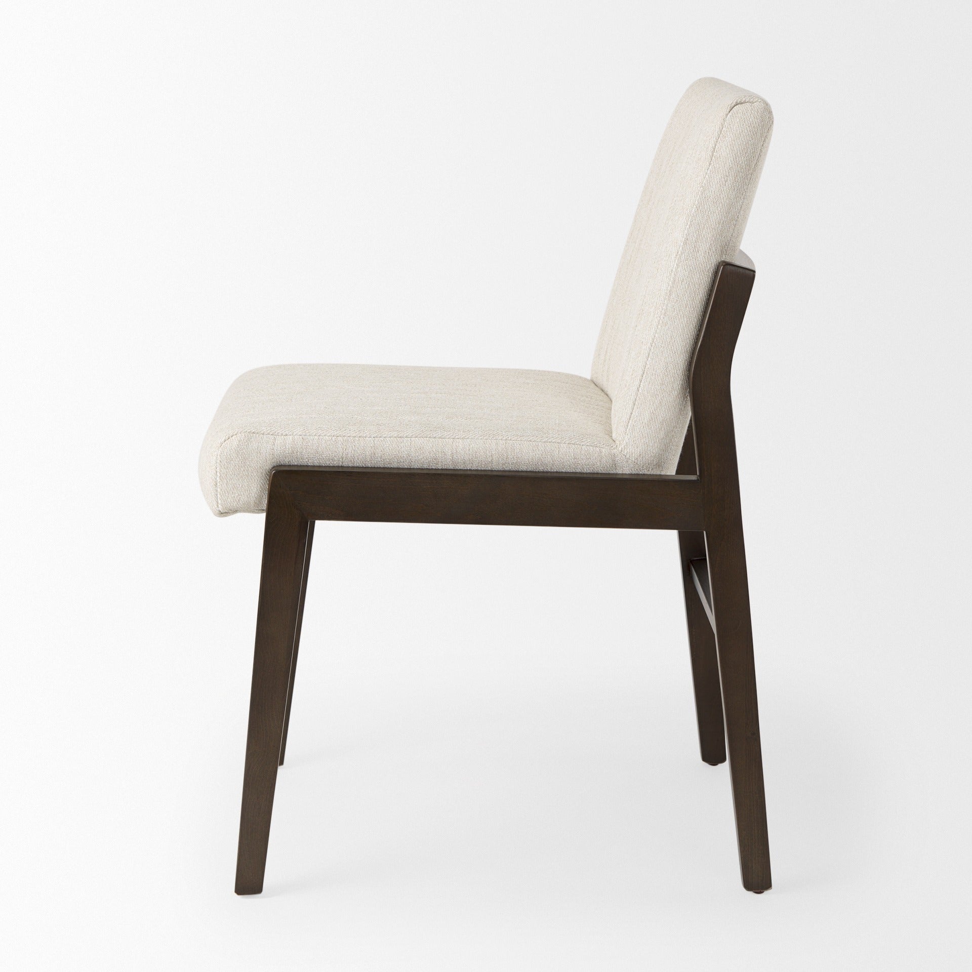 Tahoe Cream Fabric and Black - Brown Wood Dining Chair - Dekor Butik