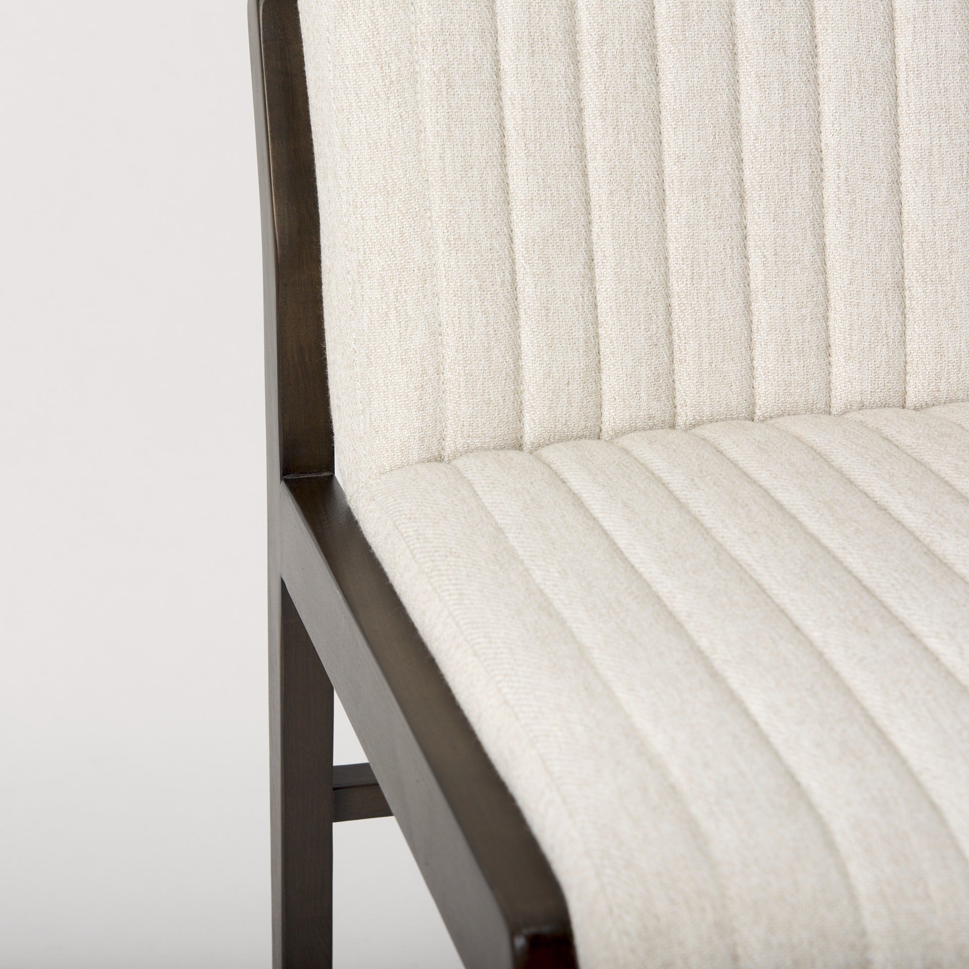Tahoe Cream Fabric and Black - Brown Wood Dining Chair - Dekor Butik