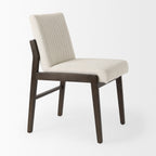 Tahoe Cream Fabric and Black - Brown Wood Dining Chair - Dekor Butik